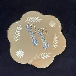 Sherman earrings, blue borealis crystals